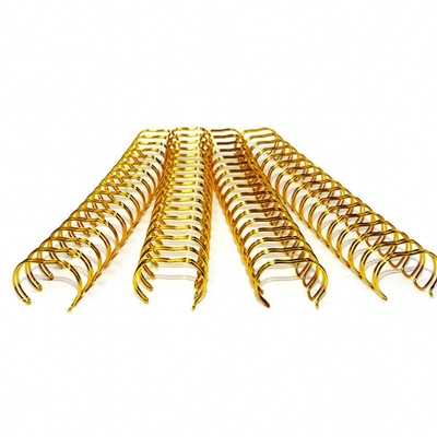 11.1 MM Gold Spiral Coils Gold Spiral Binding Gold Plating Kawat Loop Ganda O Untuk Kalender